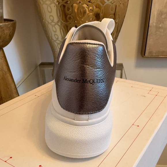 Alexander McQueen White Sneakers with Metallic Heel - Picture 4 of 8